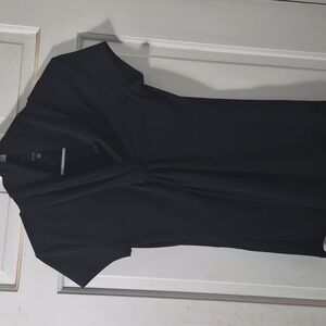 Premise Black Short Sleeve Twist-Front Top